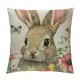 Qinduosi Easter Pillow Covers Inch Set of Cute Floral Easter Farmhouse Decorations Throw Pillow Cover Spring Pink Flower Butterfly Decorative Cushion Case for Sofa Couch