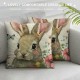 Qinduosi Easter Pillow Covers Inch Set of Cute Floral Easter Farmhouse Decorations Throw Pillow Cover Spring Pink Flower Butterfly Decorative Cushion Case for Sofa Couch