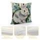 Qinduosi Decorative Throw Pillow Covers Inch Cute Bunny Easter Decorations Spring Home Decor Farmhouse Sage Green Buffalo Plaid Linen Pillow Cushion Case Set of for Couch Sofa