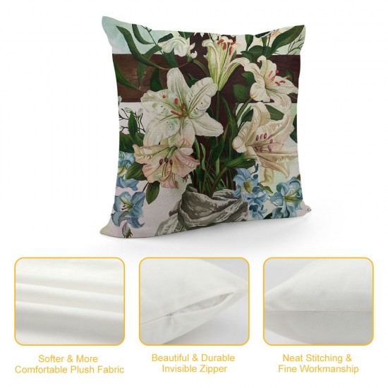 Easter Pillow Cover Inch Floral Decorations Holiday Farmhouse Spring Pillow Case for Home Sofa Couch Decor