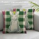 Qinduosi Easter Bunny Lumbar Decorative Throw Pillow Cover , Colorful Polka Dot Stripes Rectangle Cushion Case Decor, Plaid Diamond Spring Farmhouse Home Decoration for Sofa Couch