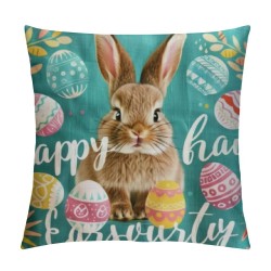 Qinduosi Throw Pillow Covers Set of in Easter Eggs Decorative Pillow Cases Cushion Cover for Living Room Bedroom Sofa