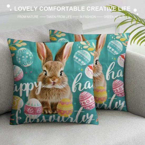 Qinduosi Throw Pillow Covers Set of in Easter Eggs Decorative Pillow Cases Cushion Cover for Living Room Bedroom Sofa