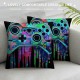 Gaming Pillow Covers, Pillow Covers , Decor,Gaming Room Decor,Gaming Pillow Cover,Teen Boy Room Decor ,Son Boy Room Decorations for Bedroom (Blue)