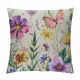 Spring Pillow Cover Inch Multi-Colored-Flowers Butterfly Decorations Seasonal Summer Cushion Case Decor for Home Sofa Couch