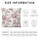 Qinduosi Pink and Cream Floral Pillow Covers Inch Set of Vintage Throw Flower Pillowcases Farmhouse Linen Cushion for Couch Bed Sofa Chair Home Decor