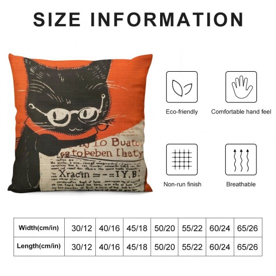 Qinduosi Cute Cartoon Cat is How to Please Your Human Square Throw Pillow Covers Decorative Cushion Cover Home Pillowcases for Kids Boy ()