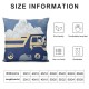 Qinduosi Throw Pillow Cover in Navy Blue Construction Decorative Pillow Case Home Decor Square Inch Pillowcase