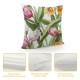 Qinduosi Spring Pillow Cover Farmhouse Floral Throw Pillowcase Spring Summer Outdoor Decorative Cushion Case for Sofa Couch Home Bed Decorations