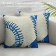 Qinduosi Decorative Throw Pillow Covers, (White, Blue,