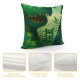 Qinduosi Set of Throw Pillow Covers Colorful Little saur Cute Drawn Drawing Green Kids Decor Linen Pillow Cases Home Decorative Square Inches Pillowcases