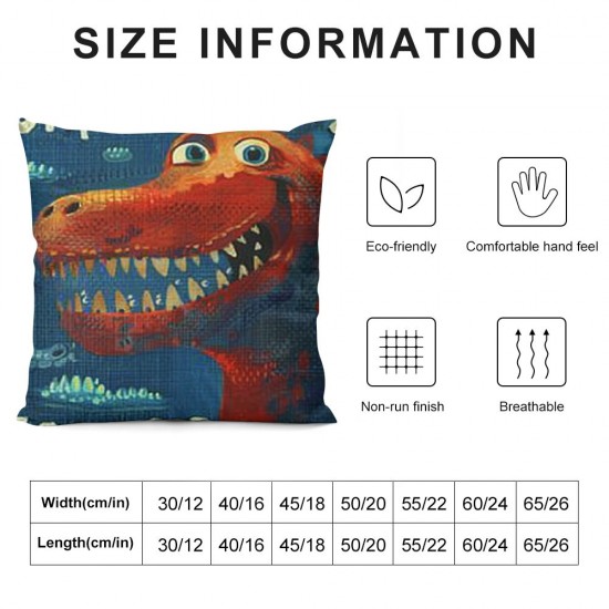 Qinduosi Set of Throw Pillow Covers Cute Head Typo Decor Linen Pillow Cases Home Decorative Square Inches Pillowcases