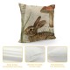 Qinduosi Throw Pillow Covers Animals Rabbit Decorative Pillow Case Linen Square Throw Pillowcases Home Couch Decor Quote Cushion Cover Inch(Rabbit