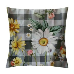 Qinduosi Inch Spring Floral Pillow Cover - '' Farmhouse Rustic Cushion Case, Perfect for Sofa Couch Country Home Decor(Grey)