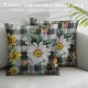 Qinduosi Inch Spring Floral Pillow Cover - '' Farmhouse Rustic Cushion Case, Perfect for Sofa Couch Country Home Decor(Grey)