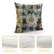 Qinduosi Inch Spring Floral Pillow Cover - '' Farmhouse Rustic Cushion Case, Perfect for Sofa Couch Country Home Decor(Grey)