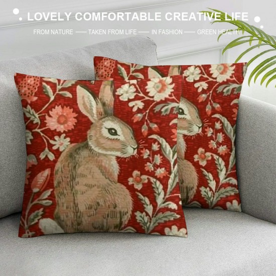 Qinduosi Pillow Cover, Rabbit I Modern Throw Pillow Case Modern Cushion Cover Square Pillowcase Decoration for Sofa Bed Chair Car Inch