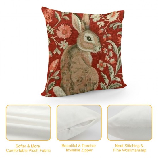 Qinduosi Pillow Cover, Rabbit I Modern Throw Pillow Case Modern Cushion Cover Square Pillowcase Decoration for Sofa Bed Chair Car Inch