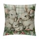 Qinduosi Buffalo Plaid Rabbit Pink Throw Pillow Cover, Inch Eucalyptus Leaves Cushion Case Decoration for Sofa Set of