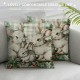 Qinduosi Buffalo Plaid Rabbit Pink Throw Pillow Cover, Inch Eucalyptus Leaves Cushion Case Decoration for Sofa Set of