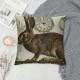 Vintage Rabbit Bunny Pillow Cover Easter Decorations Cute Animal Home Decor Throw Pillow Case Cremones De Fenetre Paris Stamps Cushion Cover inch (Paris Rabbit)