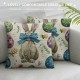 Easter Pillow Covers Set of Easter Bunny Eggs Floral Rabbit Pillows Decorative Throw Pillows Cushion Case Farmhouse Decor for Couch Sofa