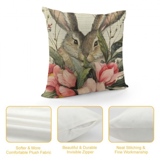 Spring Pillow Covers Easter Decorations Throw Pillow Covers Set of for Home Office Sofa Couch Bed Decoration