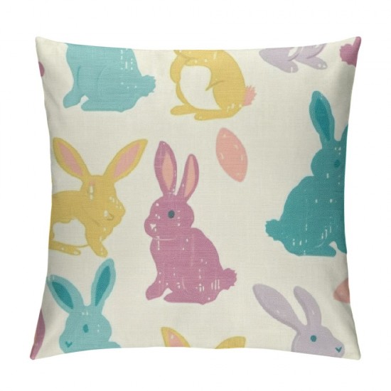 Pcs Easter Bunny Pillow Covers Throw Pillow Case Cute Cartoon Cushion Cover for Home Office Couch Car, Inch