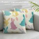 Pcs Easter Bunny Pillow Covers Throw Pillow Case Cute Cartoon Cushion Cover for Home Office Couch Car, Inch