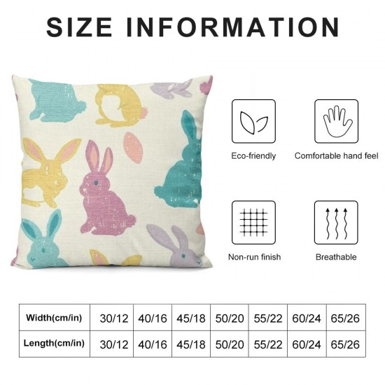 Pcs Easter Bunny Pillow Covers Throw Pillow Case Cute Cartoon Cushion Cover for Home Office Couch Car, Inch