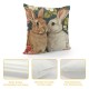 Qinduosi Easter Rabbit Flower Buffalo Plaid Gray Throw Pillow Cover, Inch Bird Be Kind Cushion Case Decoration for Sofa Couch Set of