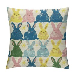 Qinduosi Bunny Easter Throw Pillow Cover, Inch Colorful Rabbit Cushion Case Decoration for Sofa Couch