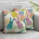 Qinduosi Easter Pillow Covers Set of Easter Colorful Decor for Throw Pillows Covers Spring Farmhouse Pillow Covers Decor Couch Living Room