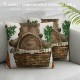 Qinduosi Easter Bunny Throw Pillow Cover, Inch Basket Rabbit Cushion Case Decoration for Sofa Couch