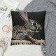 Vintage Farmhouse Throw Pillow Covers Set of Blue Stripe Hare Retro Spring Summer Decor Rabbit Pillow Case Cushion for Sofa Couch