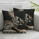 Vintage Farmhouse Throw Pillow Covers Set of Blue Stripe Hare Retro Spring Summer Decor Rabbit Pillow Case Cushion for Sofa Couch