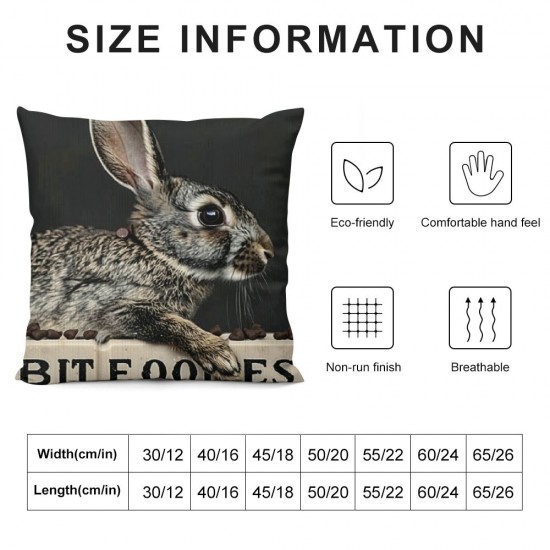 Vintage Farmhouse Throw Pillow Covers Set of Blue Stripe Hare Retro Spring Summer Decor Rabbit Pillow Case Cushion for Sofa Couch