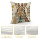 Qinduosi Happy Easter Bunny Decorative Throw Pillow Covers Set of hello Rabbit Flowers Porch Patio Outdoor Pillowcase, Plaid Check Polka Dot Farmhouse Cushion Case Home Decor