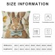 Qinduosi Happy Easter Bunny Decorative Throw Pillow Covers Set of hello Rabbit Flowers Porch Patio Outdoor Pillowcase, Plaid Check Polka Dot Farmhouse Cushion Case Home Decor