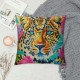 Summer Pillow Cover Inch - Vibrant Animal Print with Colorful Floral, Exotic Decorative Cushion Case for Home Decor