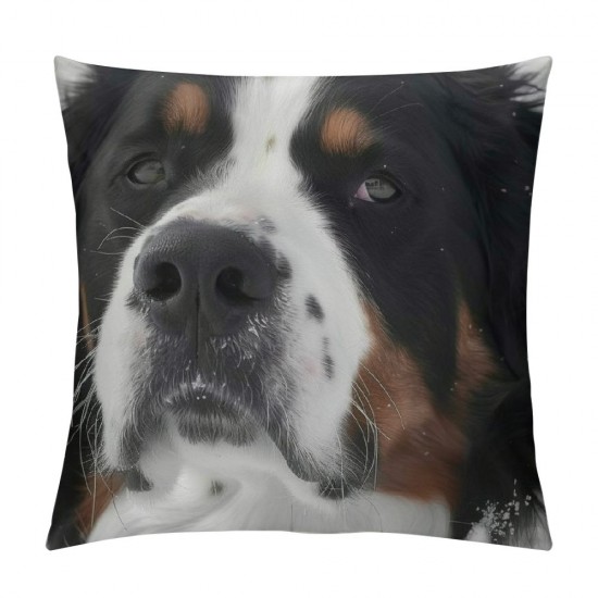 Interesting Bernese Mountain Dog Side Pillow Cover, Home Decor Cushion Cover, Sofa Pillow Pillow Cover