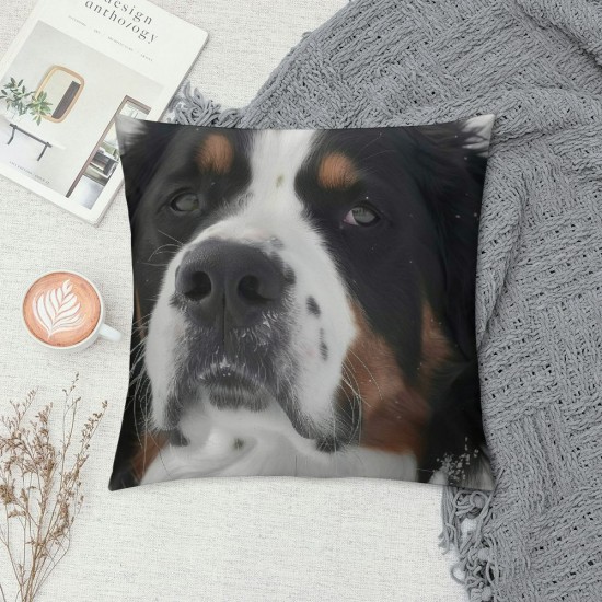 Interesting Bernese Mountain Dog Side Pillow Cover, Home Decor Cushion Cover, Sofa Pillow Pillow Cover