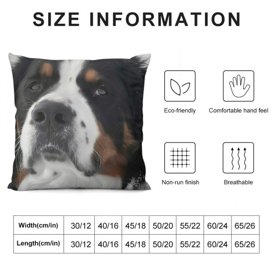 Interesting Bernese Mountain Dog Side Pillow Cover, Home Decor Cushion Cover, Sofa Pillow Pillow Cover