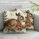 Qinduosi Forest Pillow Covers Watercolor Animal Plants Throw Pillow Case Decorative Cushion Cover for Home Office Couch Sofa Decoration, Inch, Set of