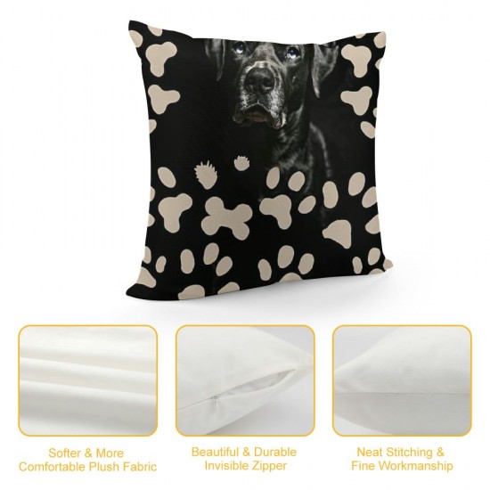 Qinduosi for The Dog Reversible Soft Pillow Covers, Pet This is My Spot Decorative Pillowcase, Dog Lover Farmhouse Decor Decorations for Home Bedroom Living Room（Inch）