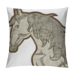 Animal Throw Pillow Covers Horse Pattren Embroidered Inches for Couch Cushions Covers (White) …