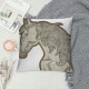 Animal Throw Pillow Covers Horse Pattren Embroidered Inches for Couch Cushions Covers (White) …