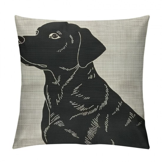 Dog Throw Pillow Cover Silhouette Dog Animal Pet Friend Canine Puppy Mammal Cute Pillow Case Inch Decorative Men Women Boy Girl Room Cushion Cover for Home Couch Bed