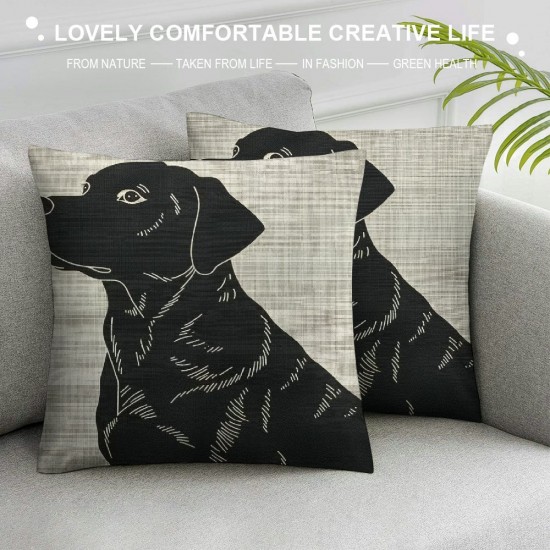 Dog Throw Pillow Cover Silhouette Dog Animal Pet Friend Canine Puppy Mammal Cute Pillow Case Inch Decorative Men Women Boy Girl Room Cushion Cover for Home Couch Bed