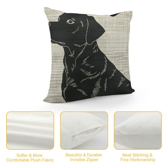 Dog Throw Pillow Cover Silhouette Dog Animal Pet Friend Canine Puppy Mammal Cute Pillow Case Inch Decorative Men Women Boy Girl Room Cushion Cover for Home Couch Bed